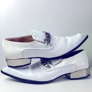 COPY - COPY - JOHN FLUEVOG IMPERIAL SWORDFISH MARTEL LOAFER WITH SILVER CHAIN W…